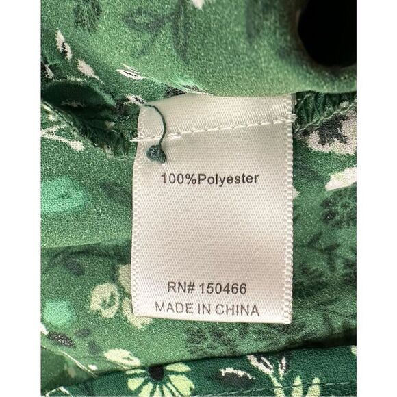 41 Hawthorn Women's Green‎ Floral Print Tulip Short Sleeves Blouse Size M - Picture 6 of 6